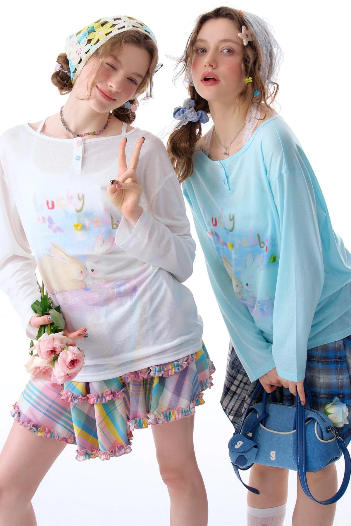 Retro Rabbit Print Top