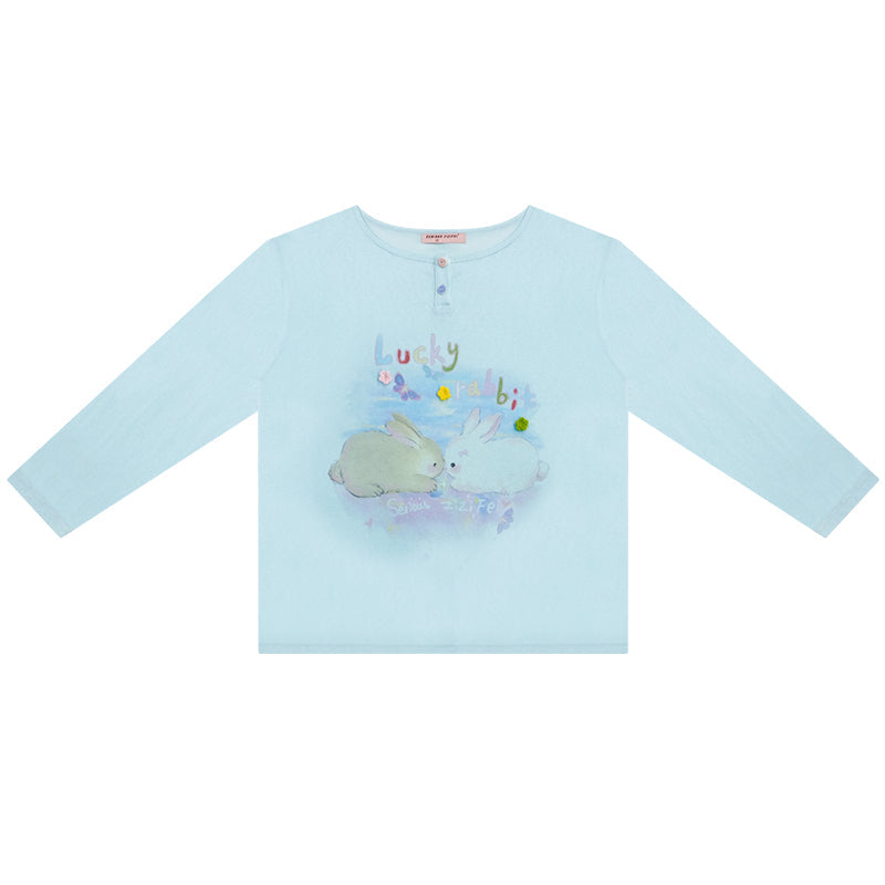 Retro Rabbit Print Top
