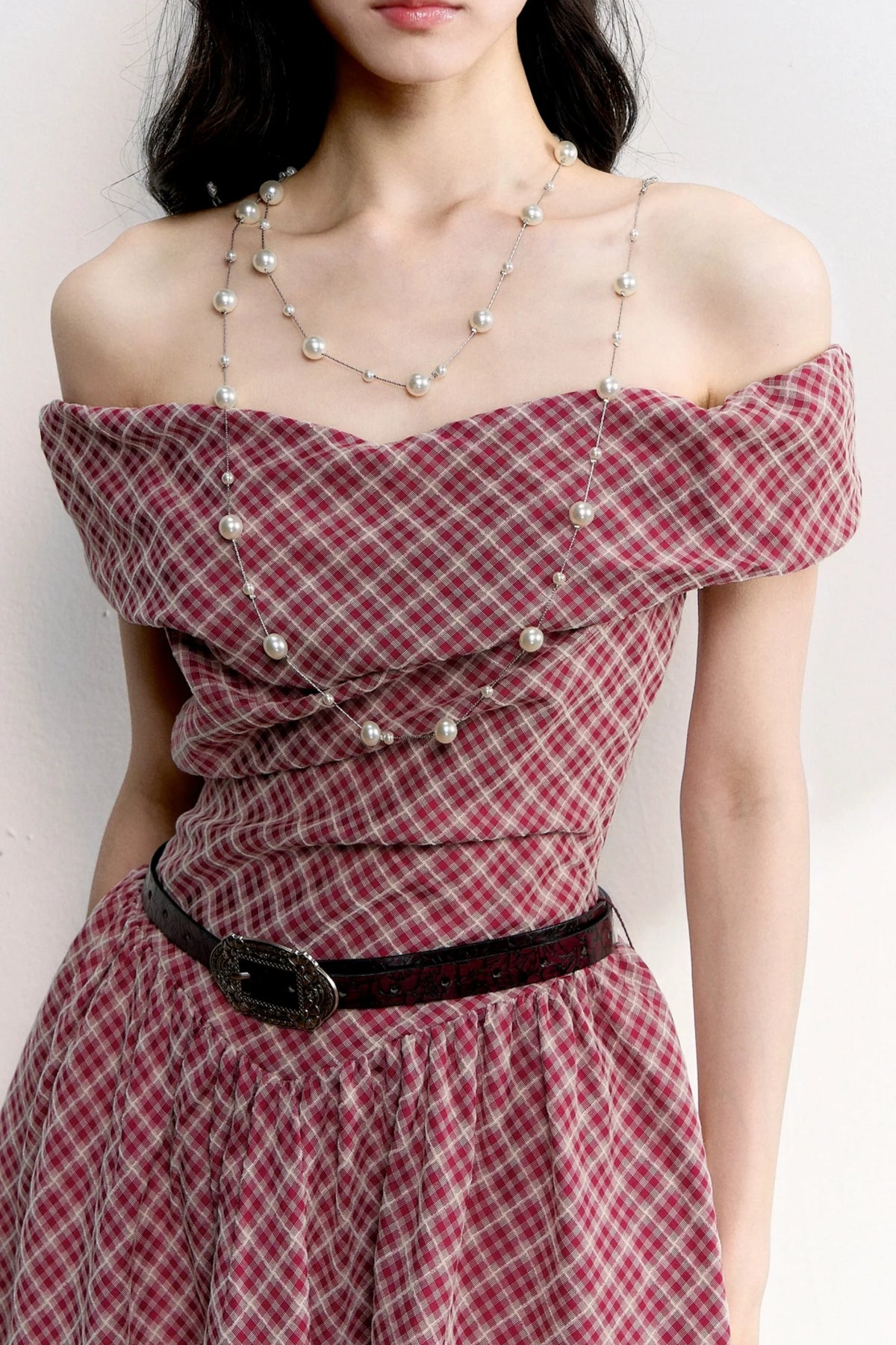 Retro Red Plaid A-Line Dress
