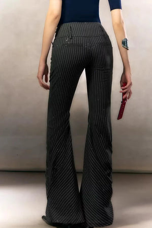 Retro Rhinestone Casual Pants
