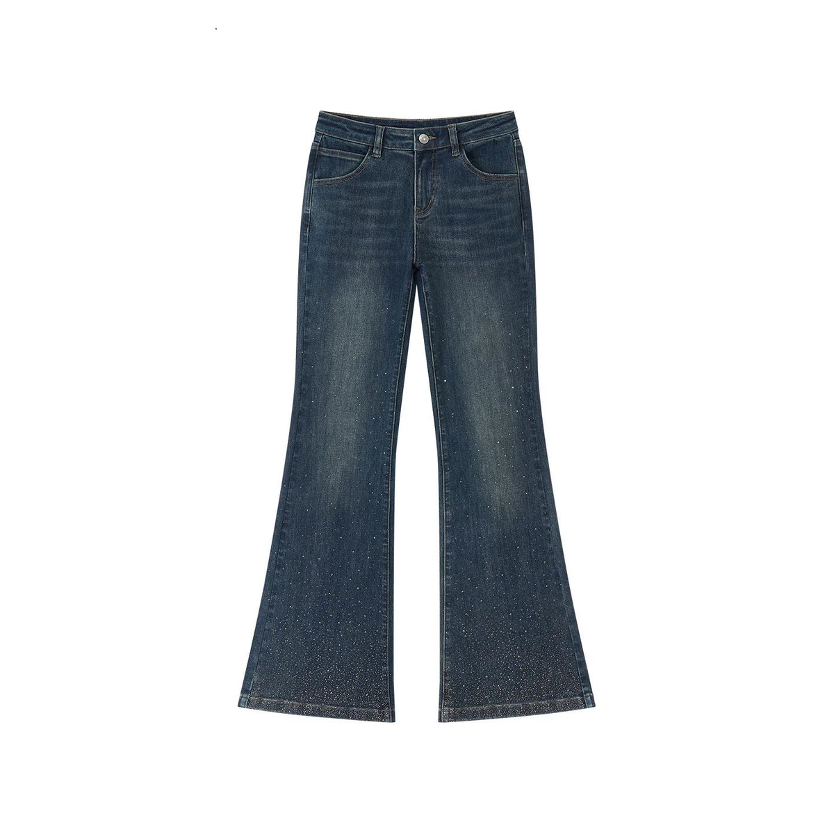 Retro Rhinestone Flared Jeans