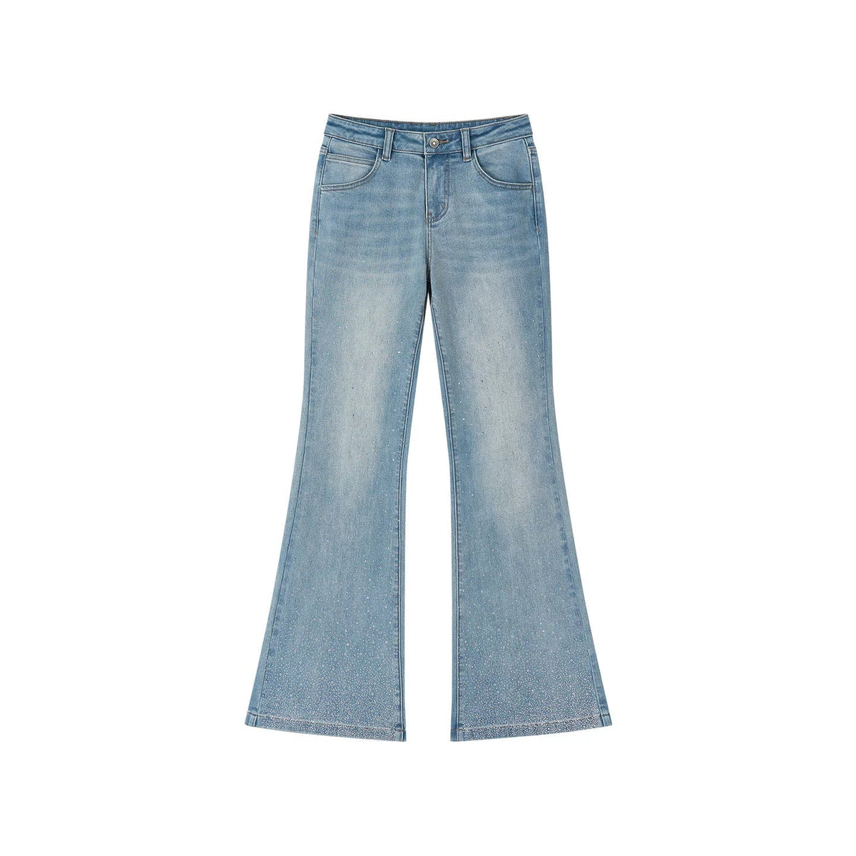 Retro Rhinestone Flared Jeans