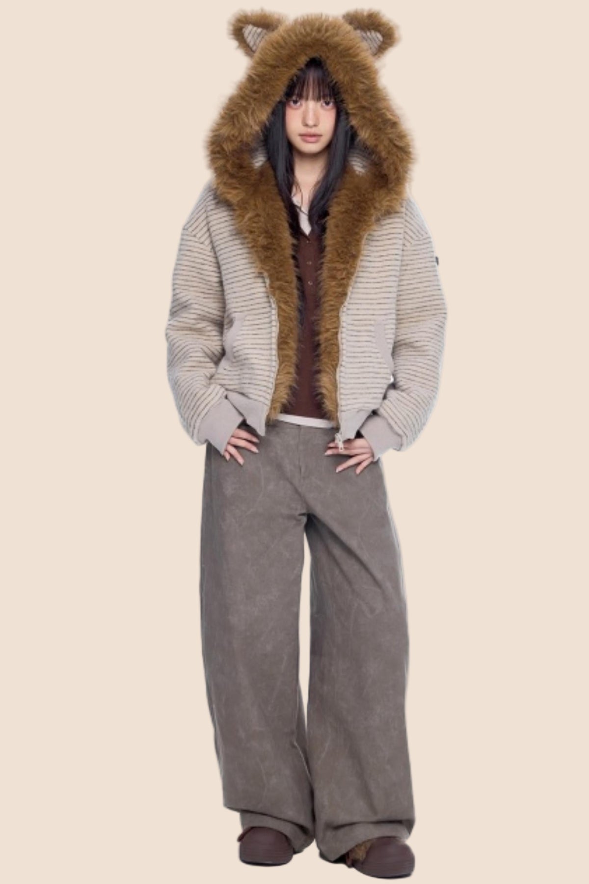Retro Scimitar Wide-Leg Pants
