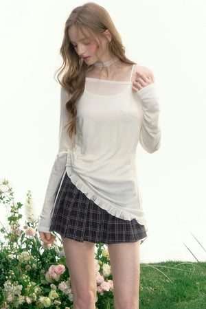 Retro Sheer One-Shoulder Top