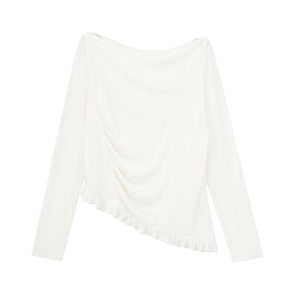 Retro Sheer One-Shoulder Top
