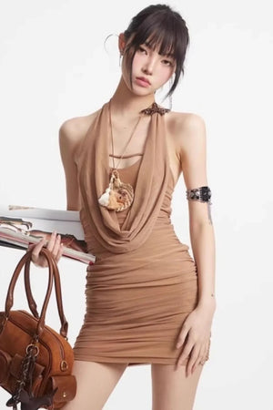 Retro Slim-Fit Short Skirt Set-Up