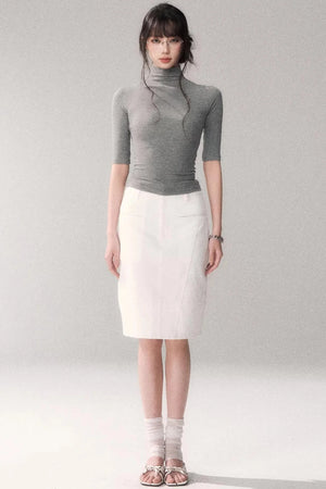 Retro Slim-Fitting Mid-Sleeve Top