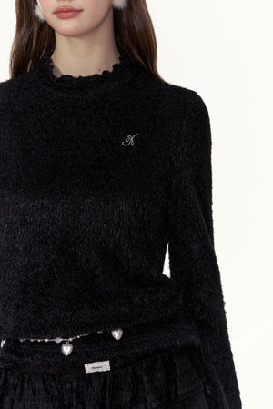 Retro Slim-Waist Long-Sleeve Top