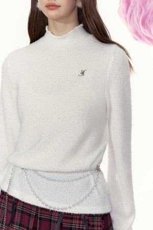 Retro Slim-Waist Long-Sleeve Top