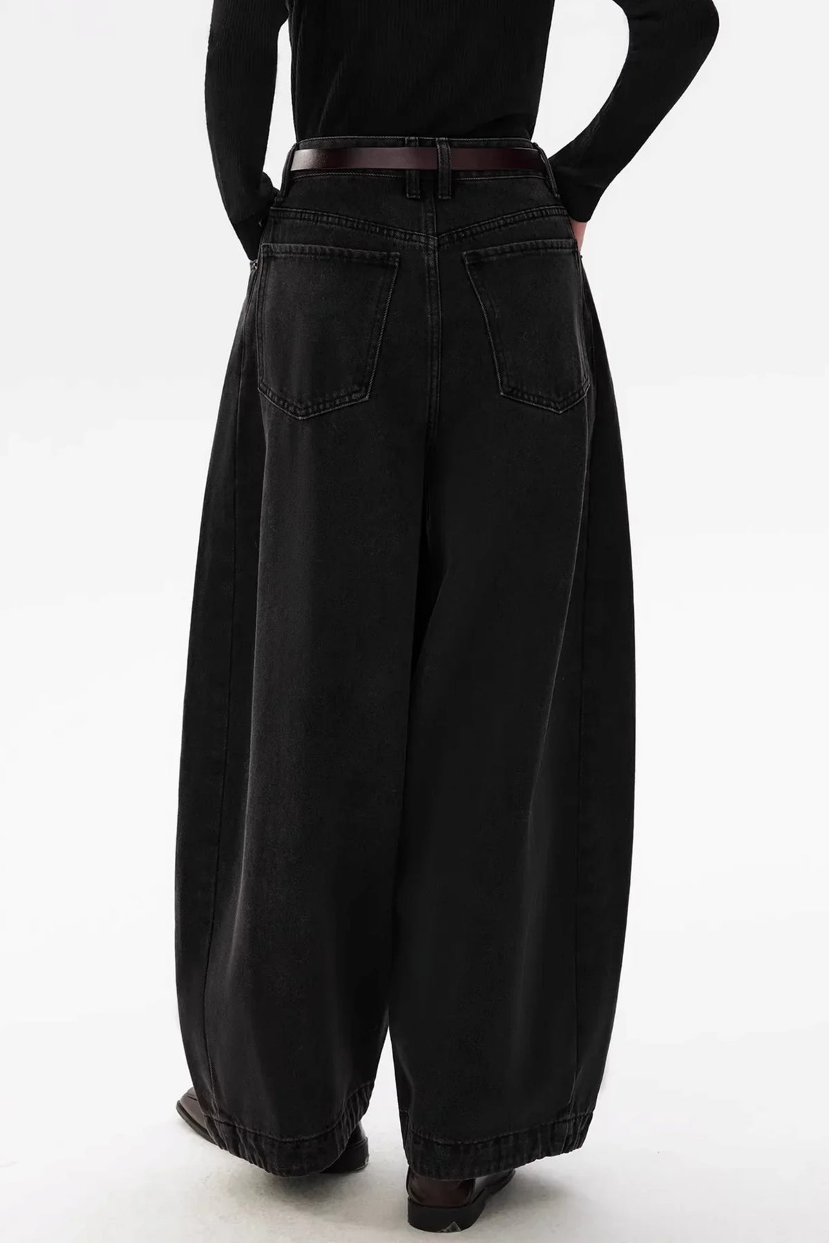 Retro Split Curved Denim Pants
