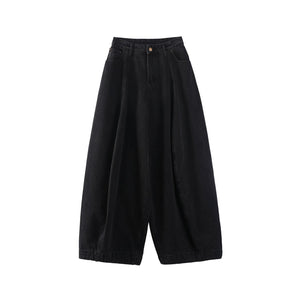 Retro Split Curved Denim Pants