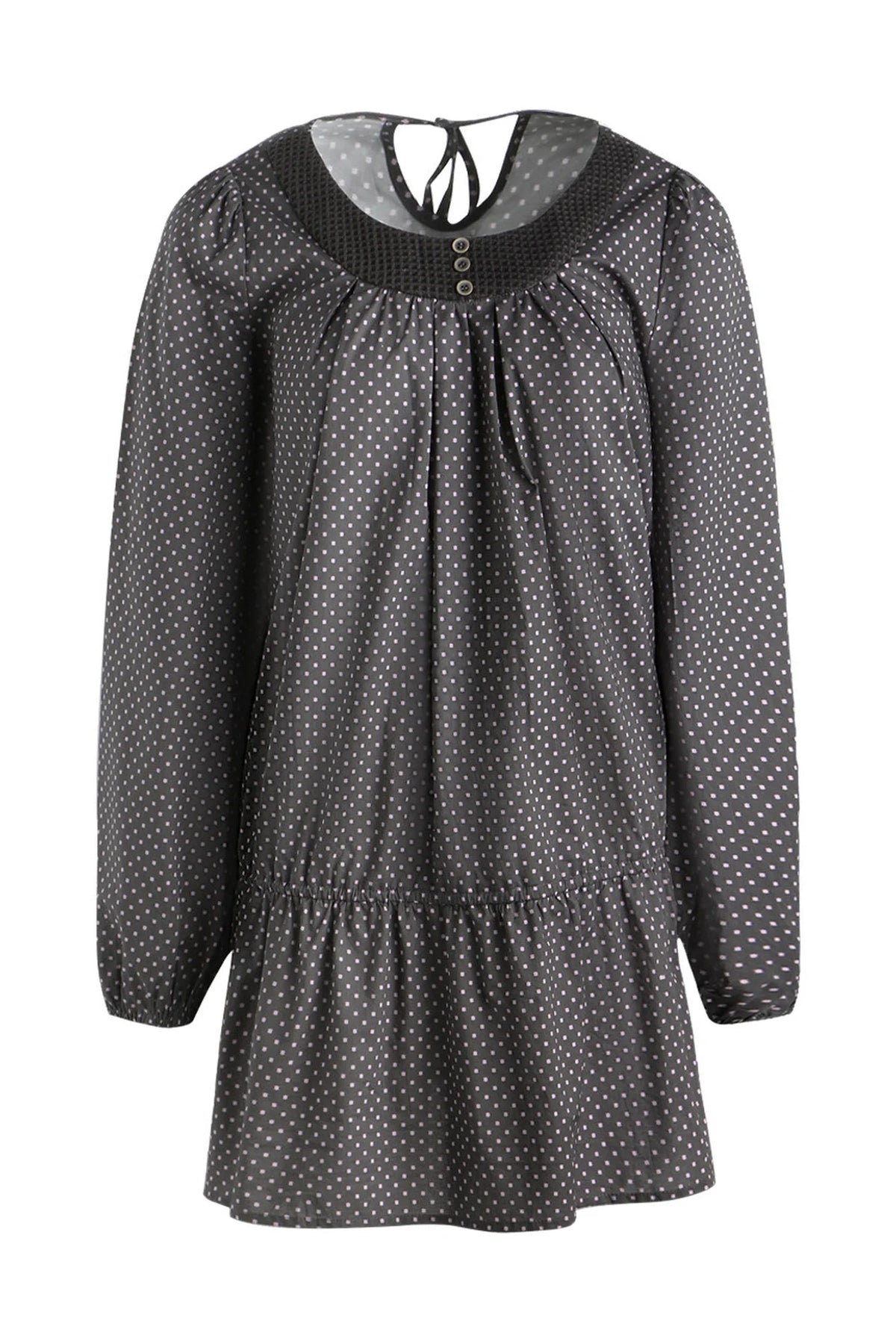 Retro Star Long-Sleeved Shirt Dress