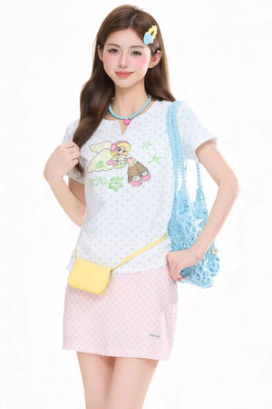 Retro Star-Printed Slim Top