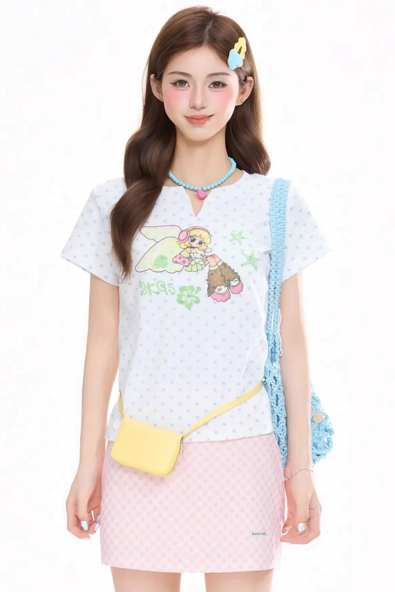 Retro Star-Printed Slim Top