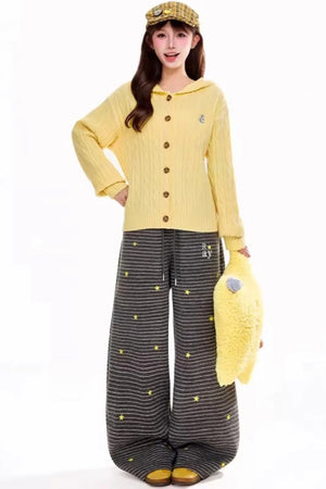 Retro Star Stripe Fleece Pants