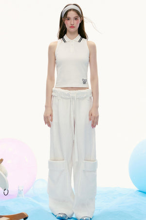 Retro Straight-Leg Mopping Cargo Pants