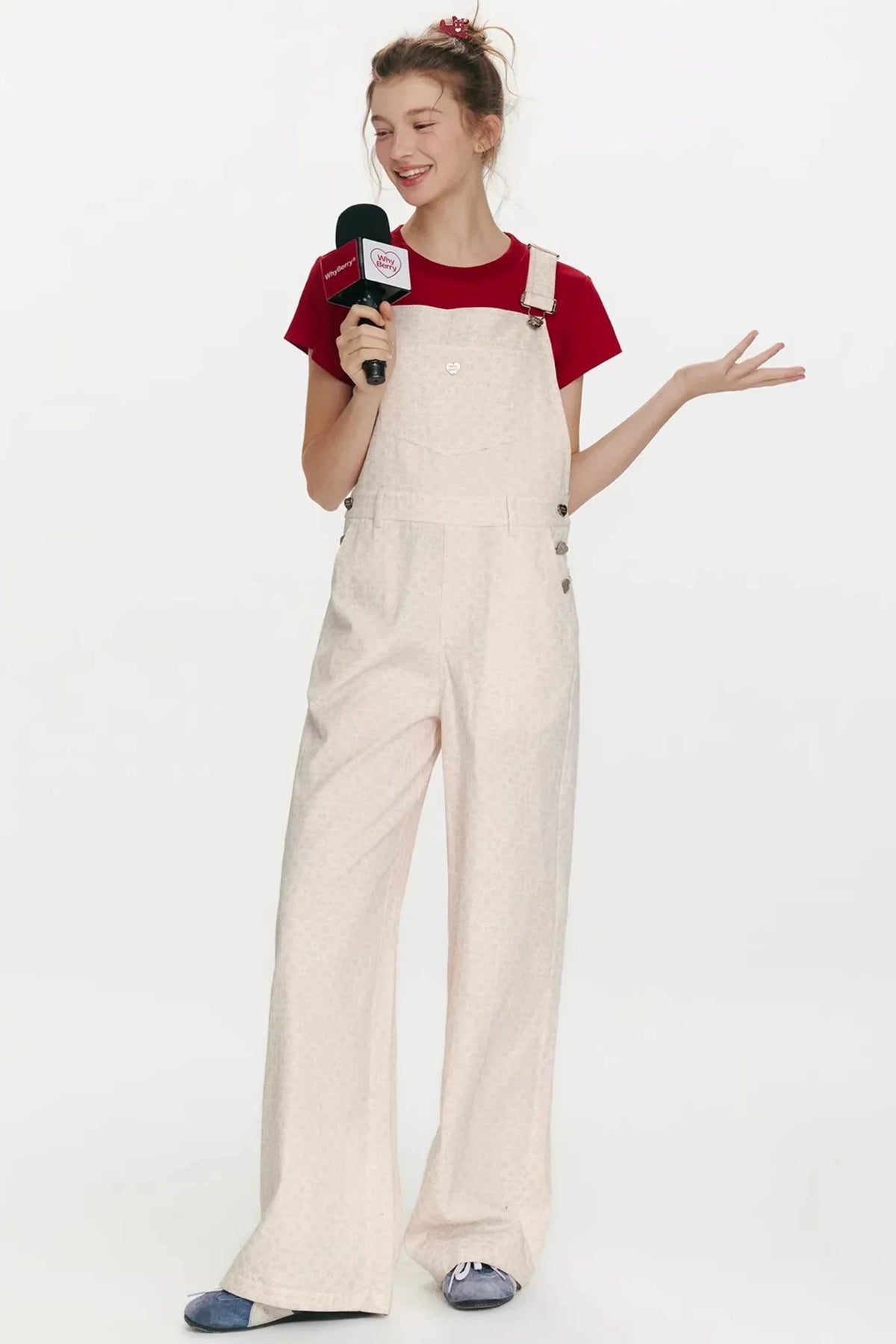 Retro Strawberry Denim Overalls
