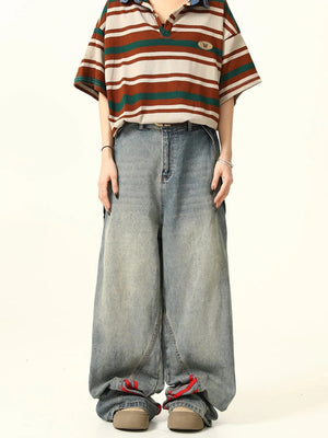 Retro Street Striped Jeans