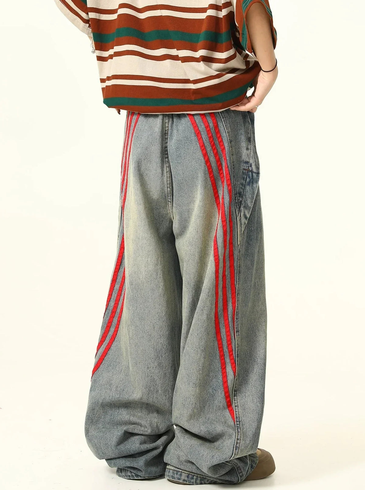 Retro Street Striped Jeans