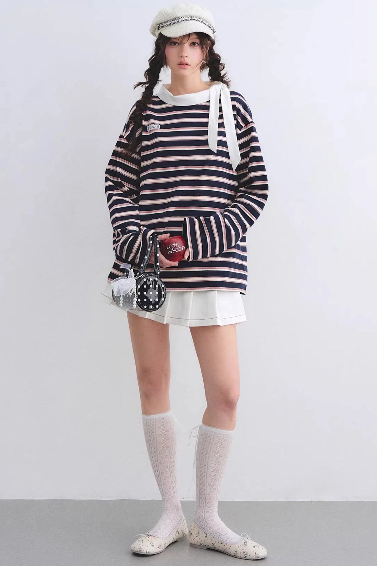 Retro Striped Color-Blocked Top