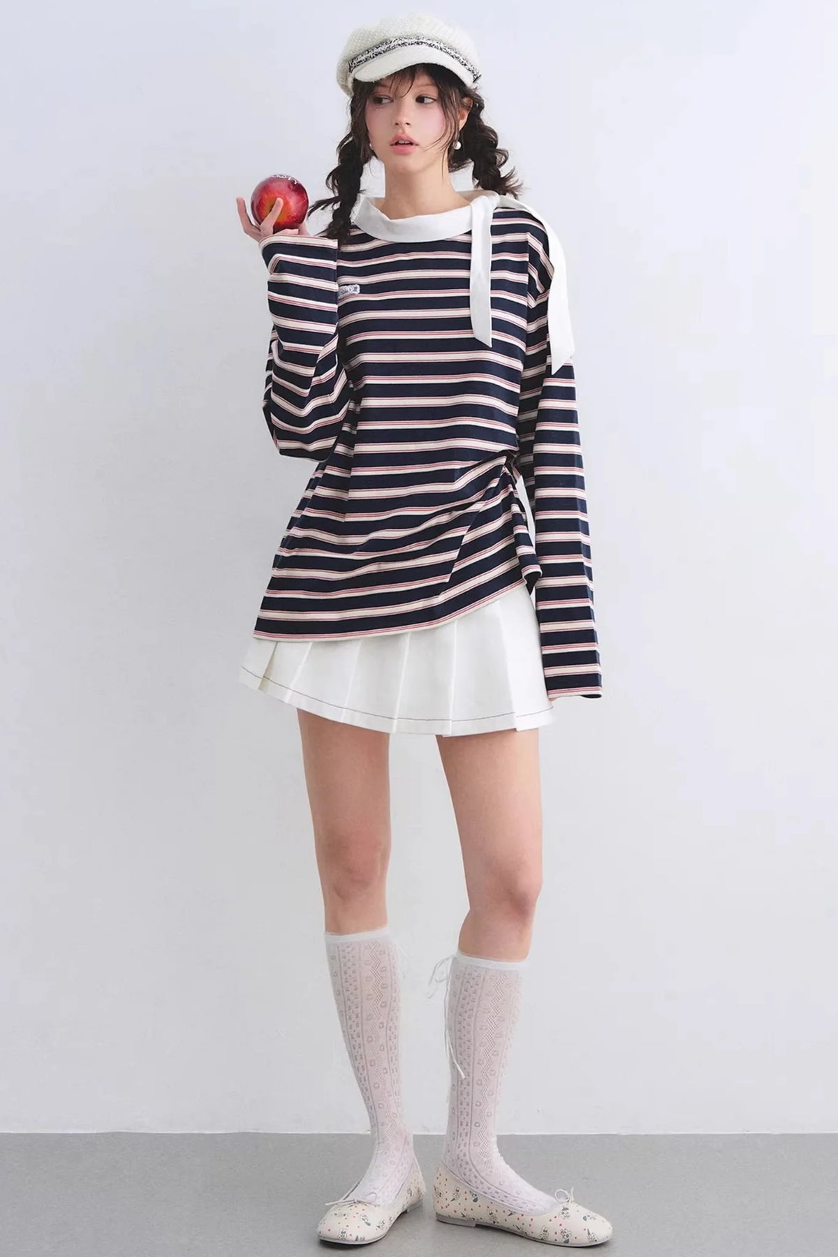 Retro Striped Color-Blocked Top