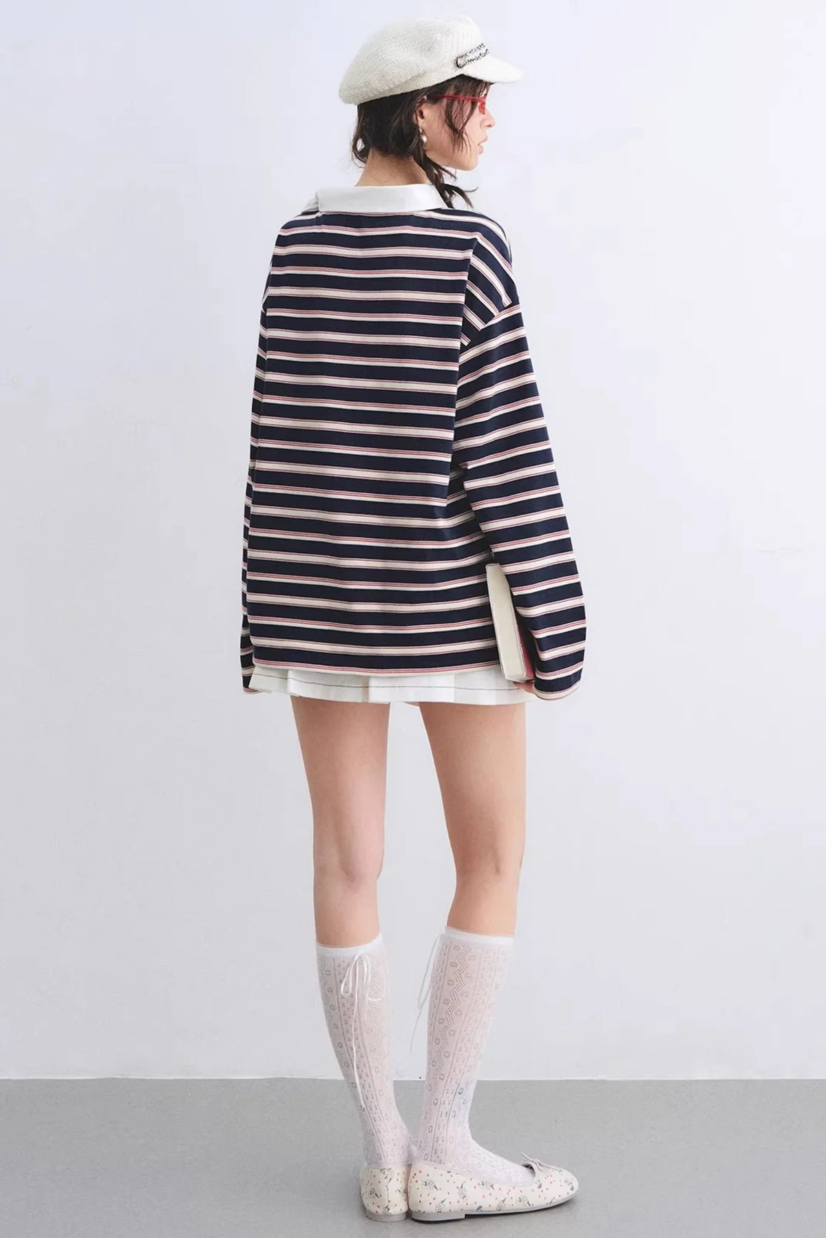 Retro Striped Color-Blocked Top