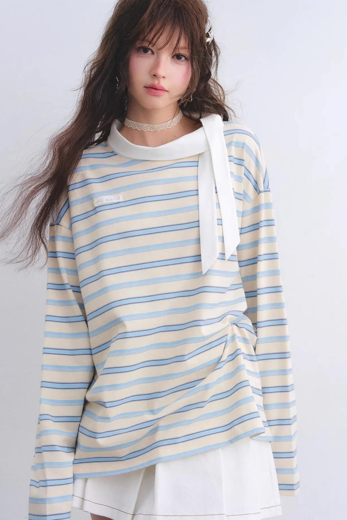 Retro Striped Color-Blocked Top