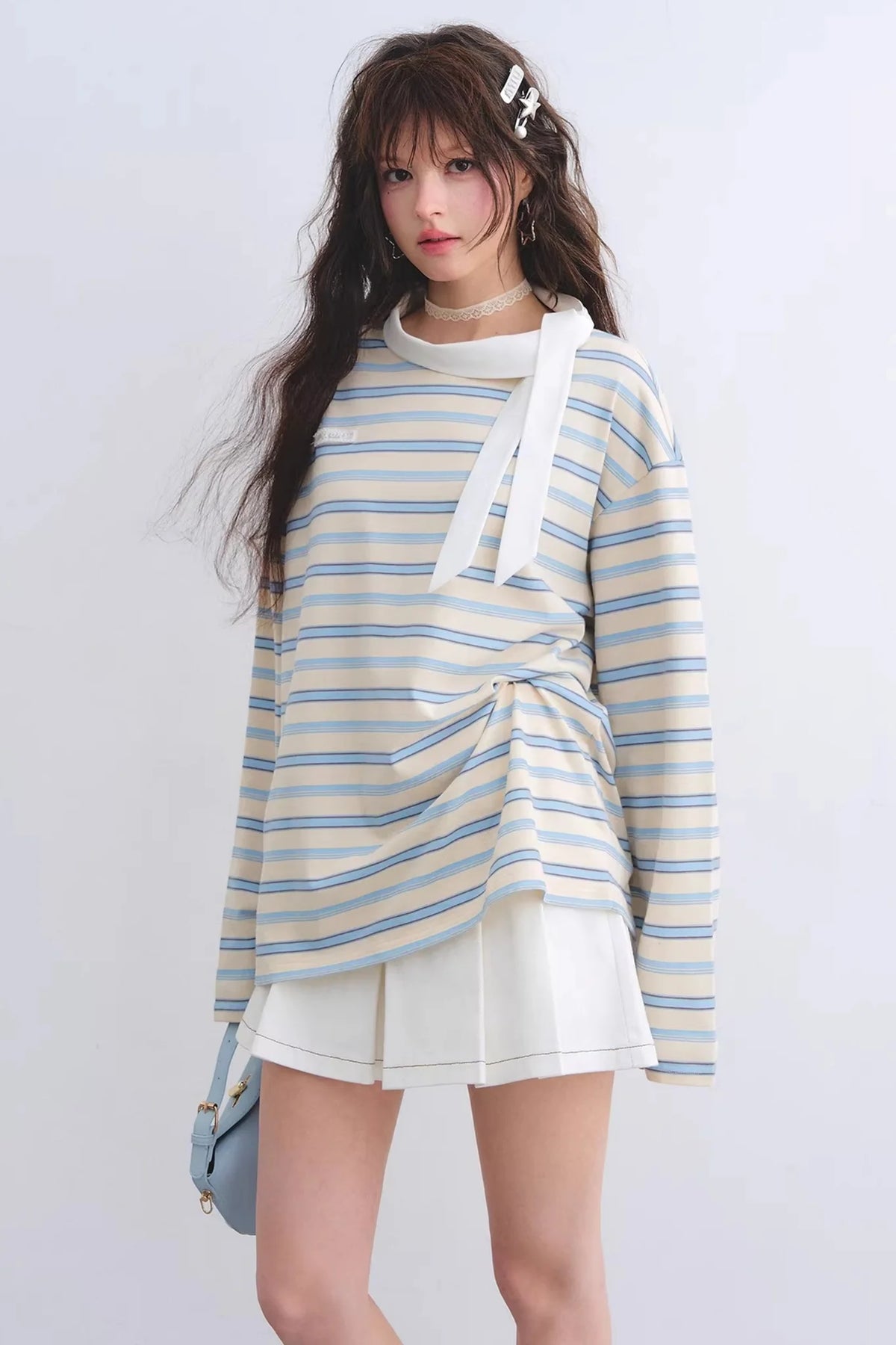 Retro Striped Color-Blocked Top