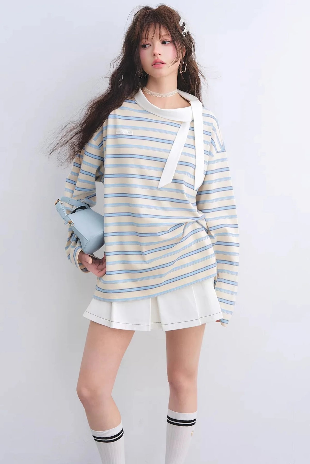 Retro Striped Color-Blocked Top