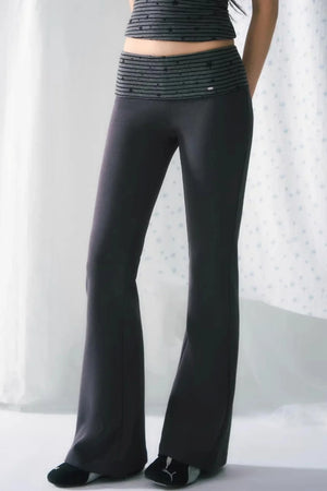 Retro Striped Flared Pants