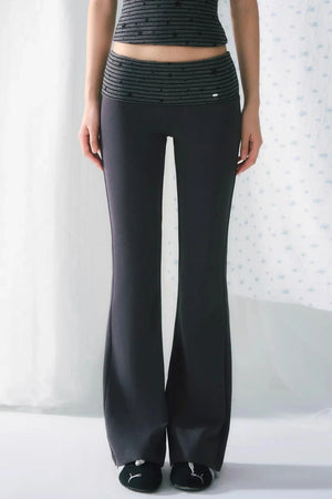 Retro Striped Flared Pants