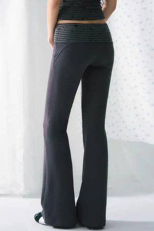 Retro Striped Flared Pants