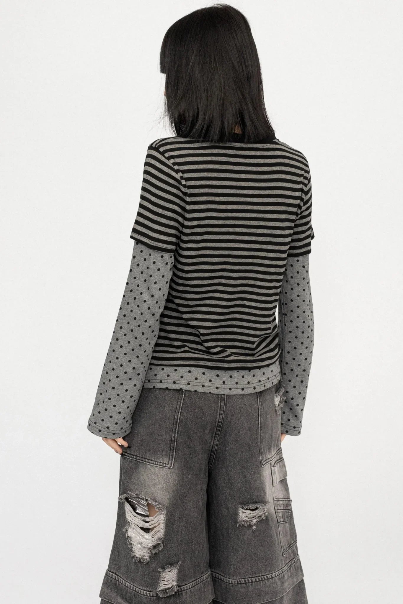 Retro Striped Patchwork Top