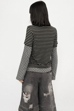 Retro Striped Patchwork Top