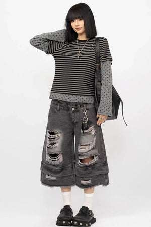 Retro Striped Patchwork Top