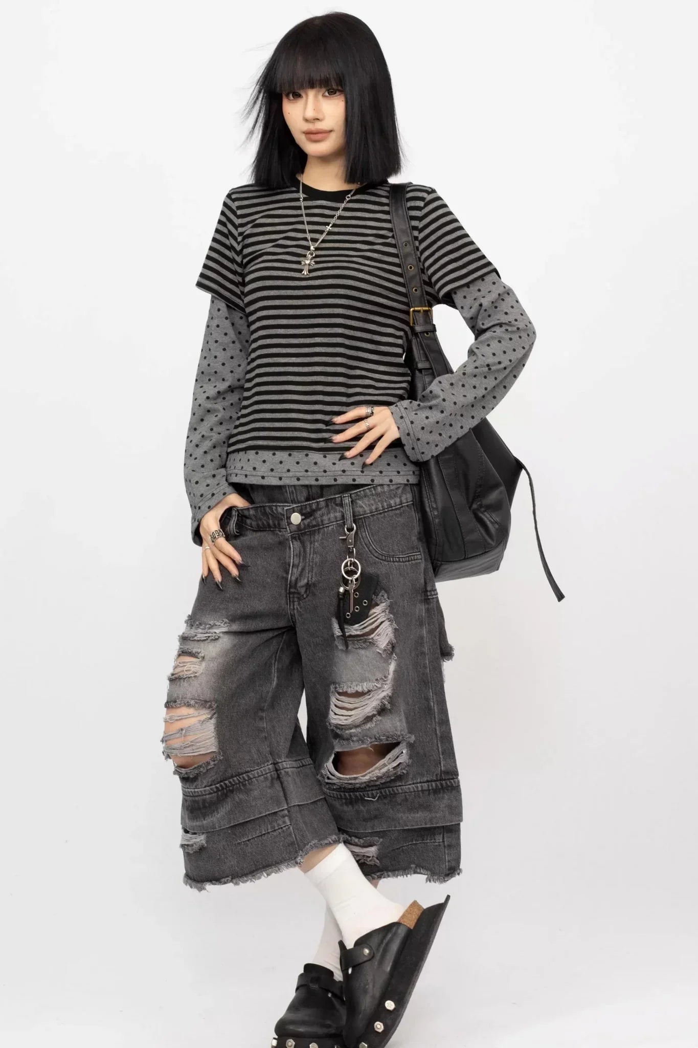 Retro Striped Patchwork Top