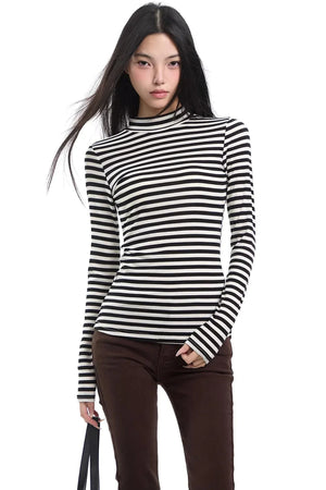 Retro Striped Slim-Fit Base Top