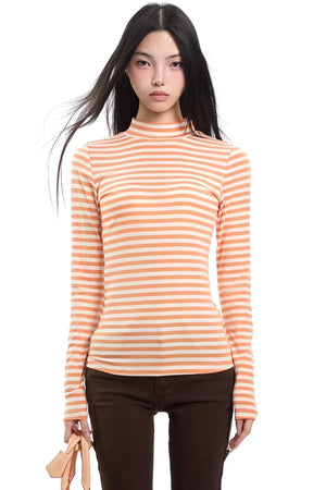 Retro Striped Slim-Fit Base Top