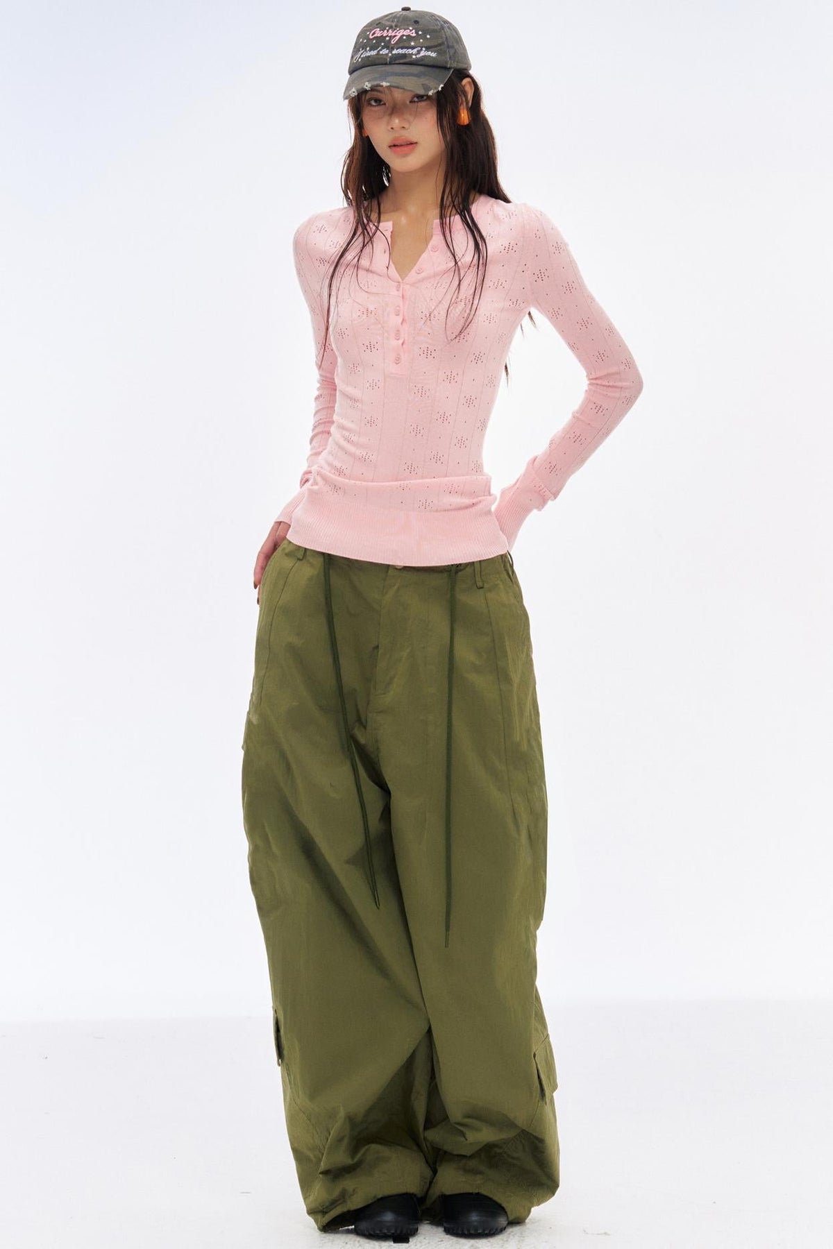 Retro Style Knitted Henley Top