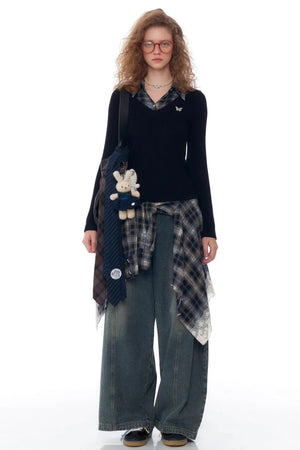 Retro Style Slim Polo Neck Sweater
