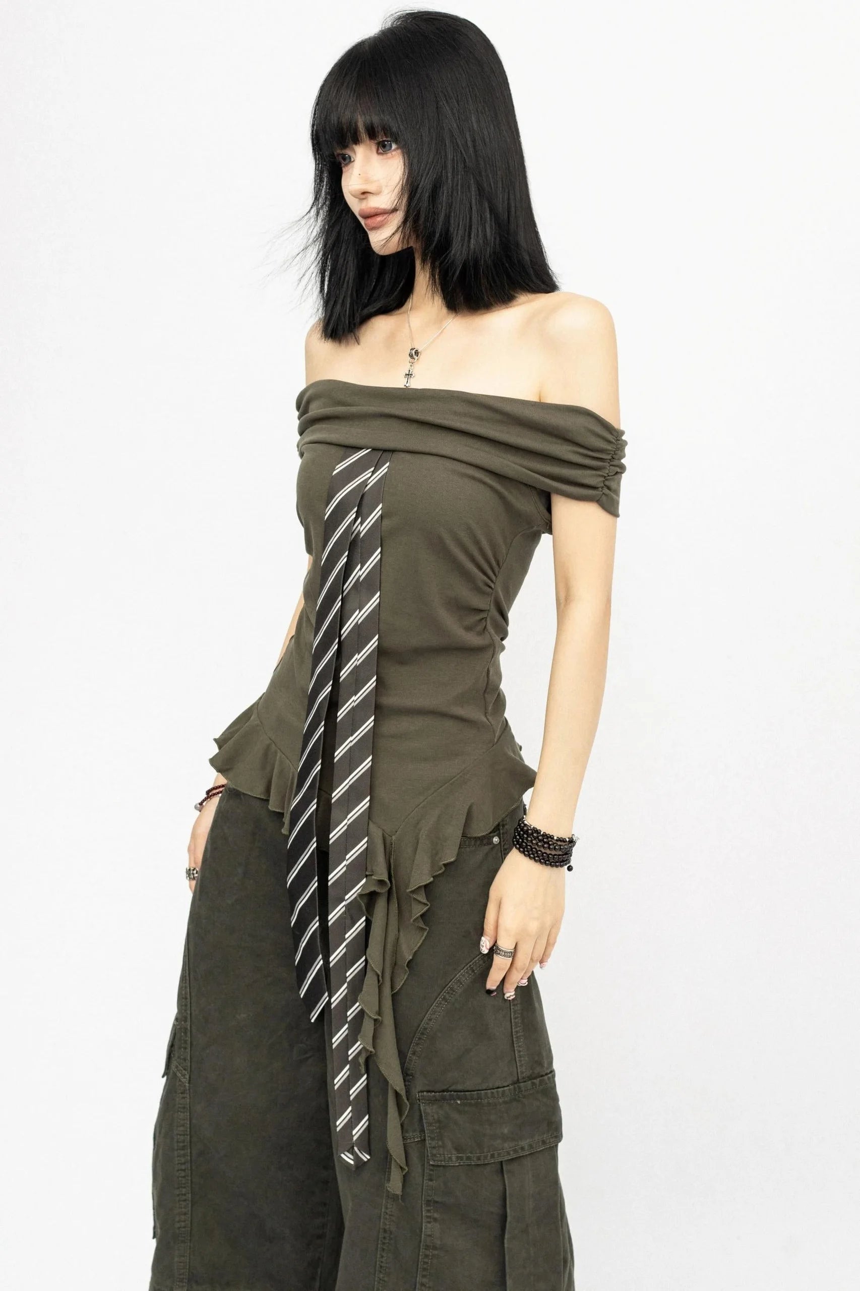 Retro Summer Shoulder Top