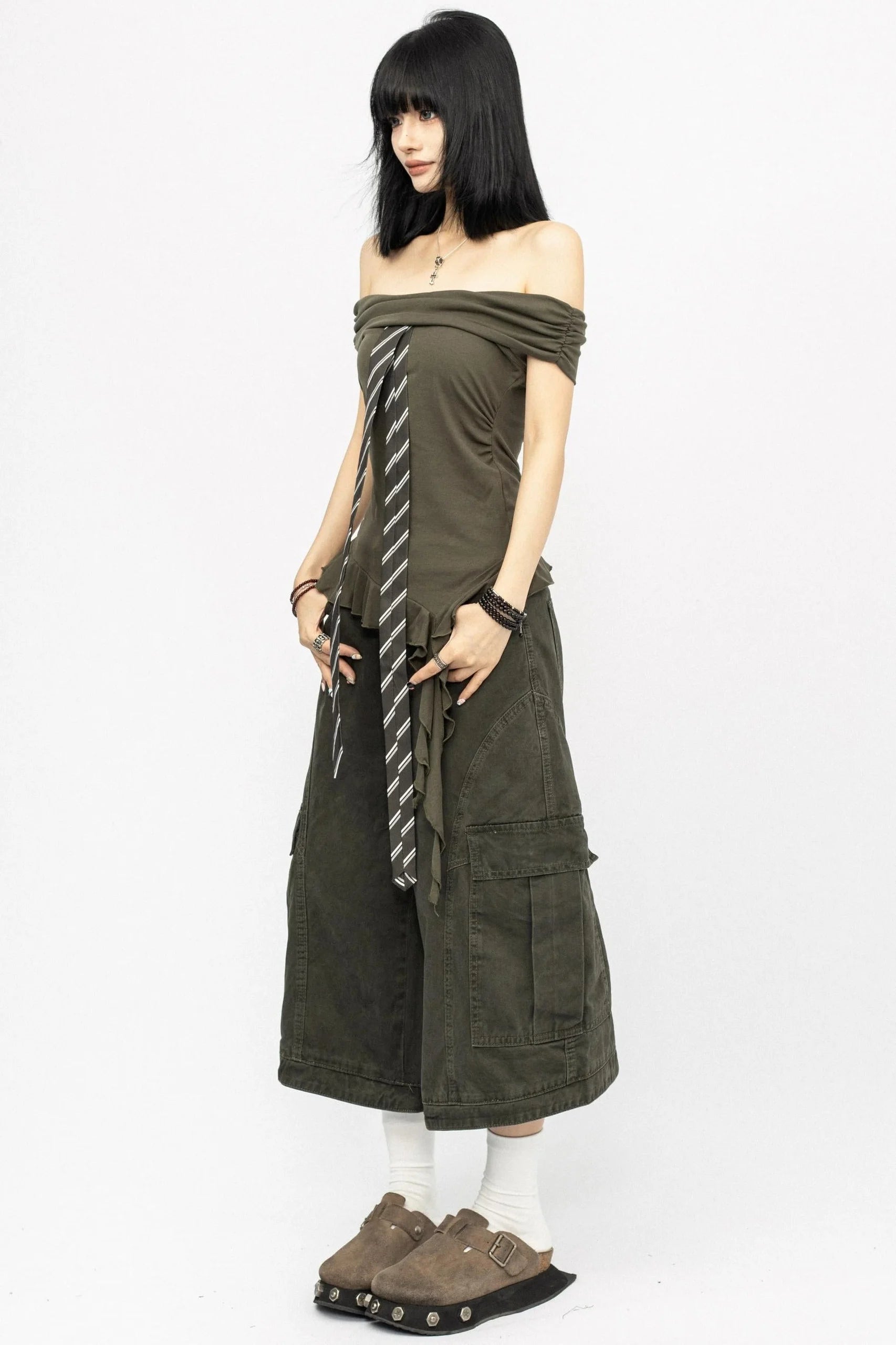 Retro Summer Shoulder Top