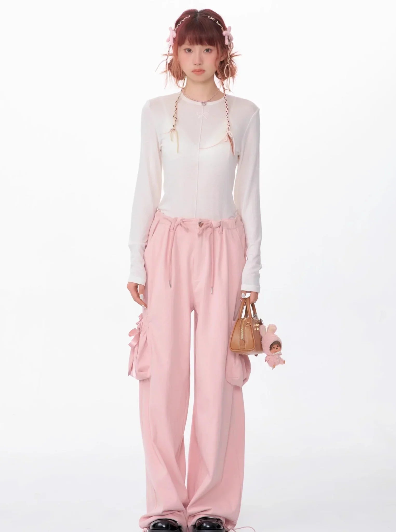 Retro Thin Slim Bow Knit Top