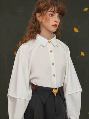 Retro Three-dimensional Lantern Sleeve Shirt