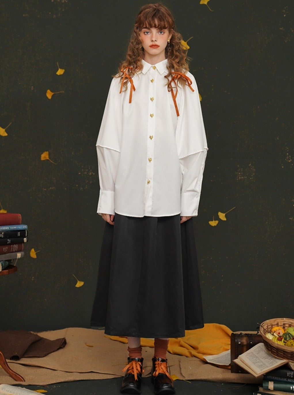 Retro Three-dimensional Lantern Sleeve Shirt