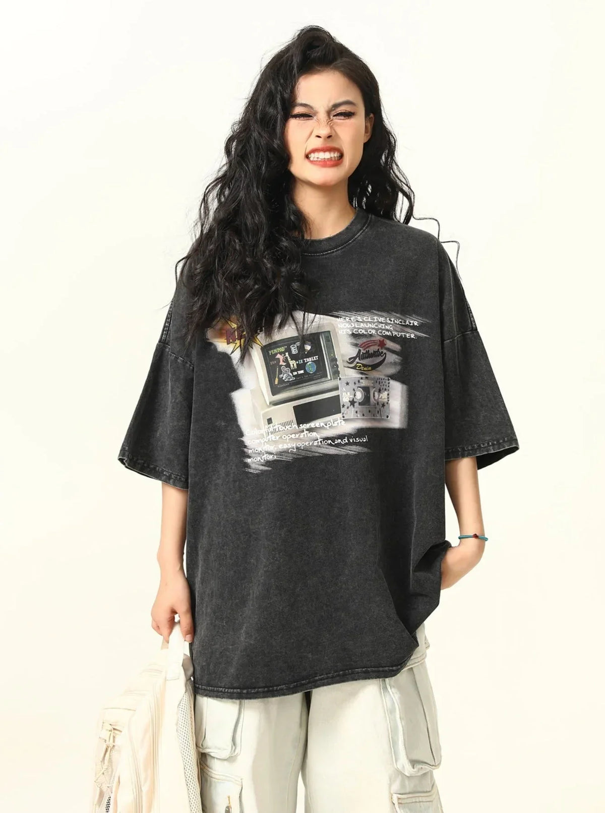 Retro TV Print T-Shirt