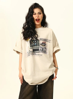 Retro TV Printed Short Sleeve T-Shirt