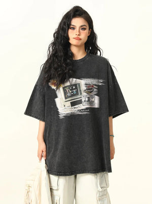 Retro TV Printed Short Sleeve T-Shirt
