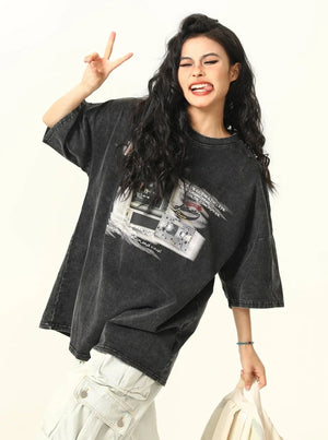 Retro TV Printed Short Sleeve T-Shirt