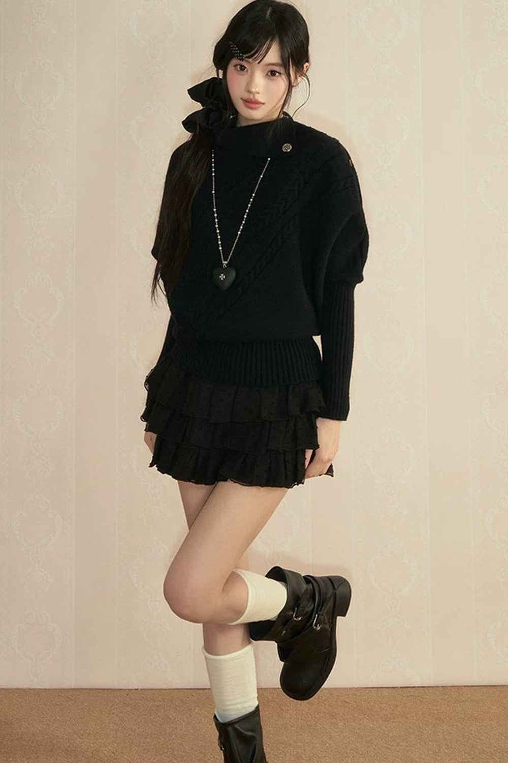 Retro Twist Knit Sweater